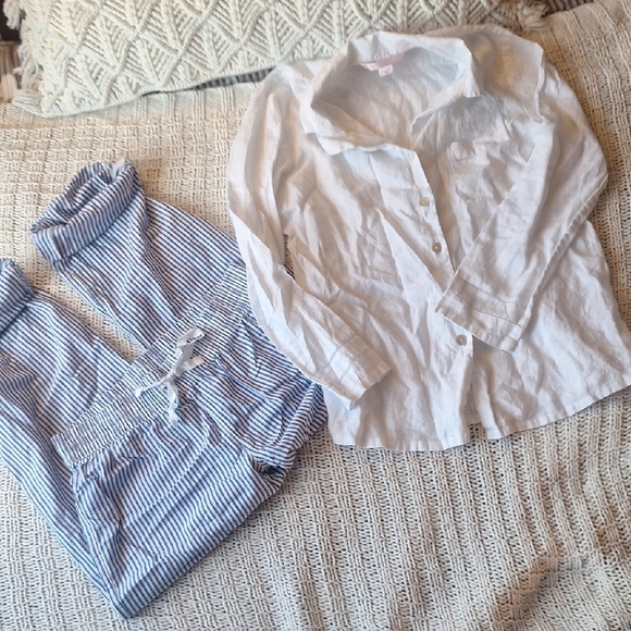 Gapbody Other - Gapbody Women's White and Blue Pajama Pants Size S & Victoria Secret top XS